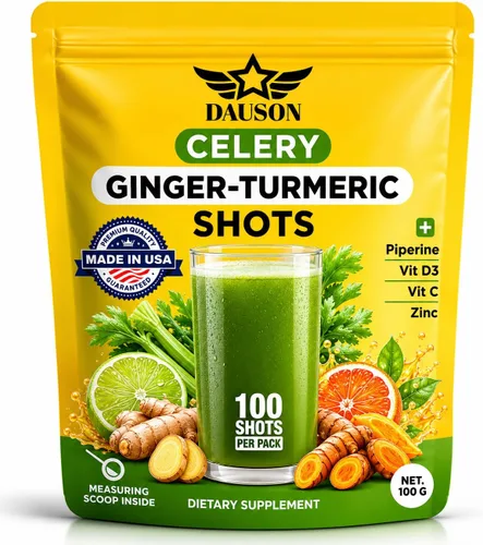 Miniatura 11 de Suplementos de Cúrcuma y Jengibre con Piperina, Vitamina C, Vitamina D3 y Zinc 100 Porciones de Shots de Cúrcuma y Jengibre para la Salud