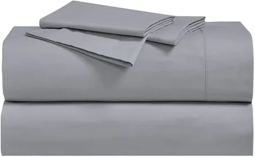 Miniatura 5 de Royal Hotel Bedding Sábanas de 3 piezas de algodón suave, juego de sábanas de 340 hilos, sábana de 100% algodón sólido, tejido satinado, bolsillo