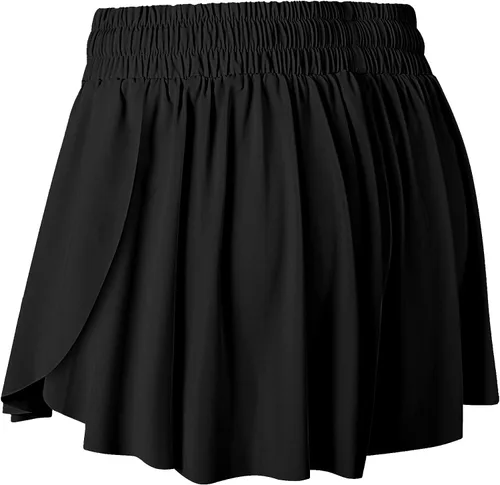 Miniatura 6 de Memorose Pantalones cortos de correr fluidos para mujer, pantalones cortos de verano casuales de elastano con bolsillos