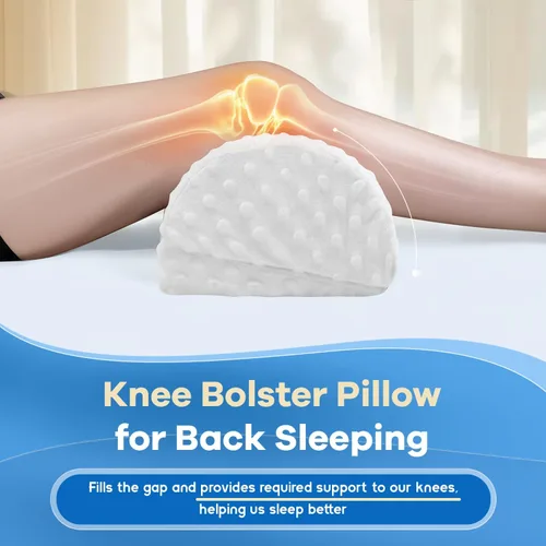 Miniatura 3 de anzhixiu Almohada de pierna de media luna para dormir de espalda, almohada de altura ajustable debajo de la rodilla para tobillos, almohada