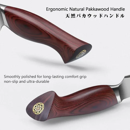 Miniatura 5 de Cuchillo de pan SHAN ZU de 10 pulgadas, cuchillo de corte de masa ácida ultra afilado, cuchillo de pastel de acero inoxidable de alto carbono