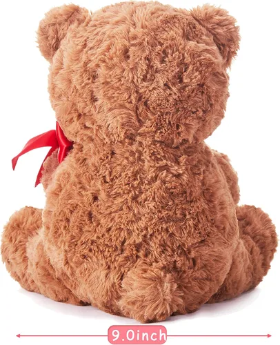 Miniatura 5 de IKASA Juguete de peluche de oso con lazo para San Valentín, lindo juguete pequeño de peluche suave de 10.6 pulgadas, regalos para novia (oso)