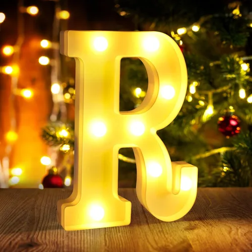 Miniatura 38 de Símbolo Ampersand LED Grande &, Letras de Marquesina Cartel 26 Letras del Alfabeto y 10 Números Luminosos para Decoración de Fiestas, Números