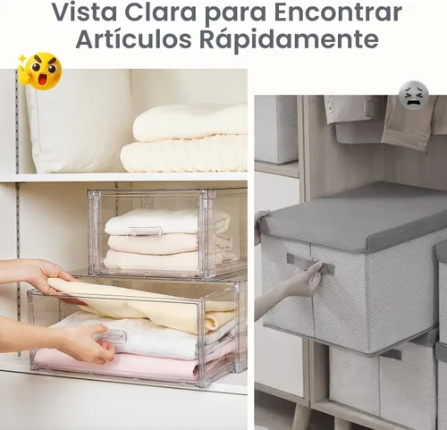 Miniatura 8 de Vtopmart - 2 paquetes de grandes contenedores de almacenamiento apilables transparentes de 27QT, contenedores de almacenamiento de plástico