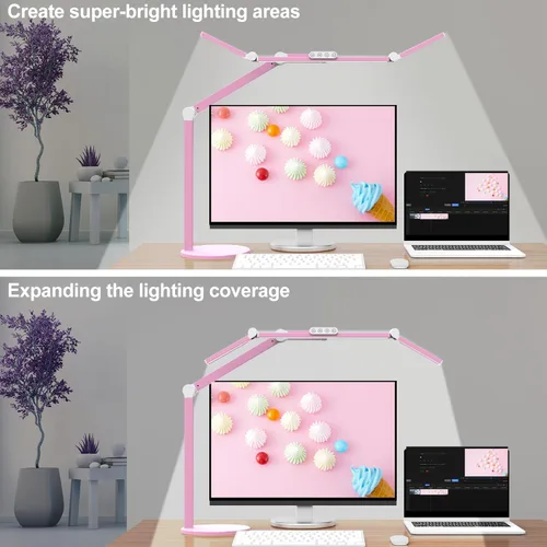Miniatura 2 de Micomlan Lámpara de escritorio LED con base, luz de escritorio de arquitecto alto ajustable para oficina en casa con brazo oscilante flexible