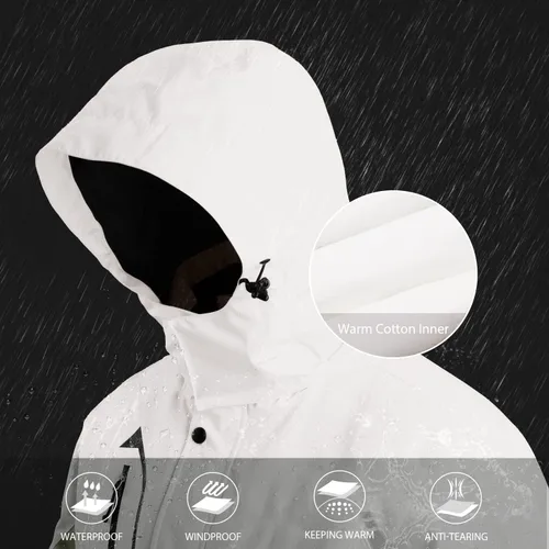 Miniatura 5 de Wantdo - Chamarra impermeable de esquí 3 en 1 para hombre abrigo acolchonado para nieve