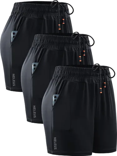 Miniatura 33 de NELEUS Pantalones cortos de correr ligeros para mujer, pantalones cortos atléticos de entrenamiento para yoga con bolsillo