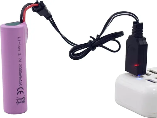 Miniatura 3 de 2PCS 3.7V 2000mAh SM-2P Plug Lithium Battery with USB Charging Cable suitable for DE68 DE44 DE45W DE45 DE58 DE49 DE57 DE70 Off-Road Vehicle Truck