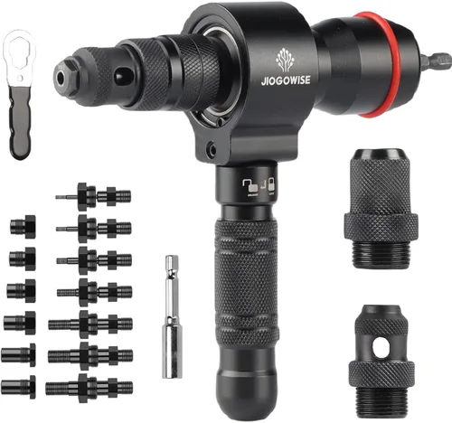 Adaptador de pistola de remache inalámbrico y adaptador de tuerca de remache 2 en 1, kit de accesorios para herramientas de taladro eléctrico con