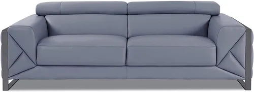 Miniatura 25 de BlackJack Furniture Gianni - Sofá de cuero italiano de grano superior con reposacabezas ajustables de 9 posiciones, patrón geométrico contemporáneo