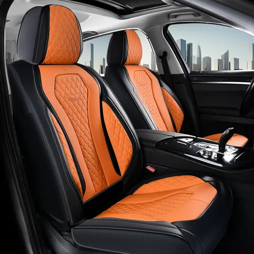 Miniatura 14 de Coverado Fundas de Asiento, Fundas de Asiento de Coche para Asientos Delanteros, Funda de Asiento de Coche Roja, Fundas de Asiento de Coche Rojo