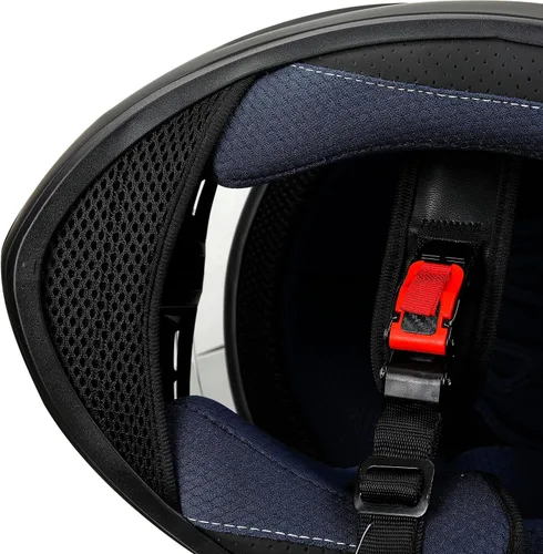 Miniatura 9 de Casco de motocicleta de cara completa para adultos con aprobación DOT, Casco ligero y aerodinámico de bicicleta de calle negro brillante para Brillo