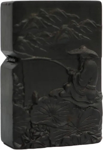 Miniatura 43 de Carcasa exterior tallada en madera negra de ébano natural para kit de inserción Zippo (Kwan Yin Goddess Dragon Phoenix)