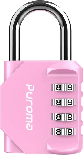 Puroma - Candado impermeable de combinación de 4 dígitos, para intemperie, para casillero escolar o deportivo, valla, caja de herramientas, puerta,
