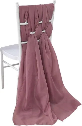Miniatura 28 de Efavormart - Paquete de 5 bandas de gasa de alta calidad para silla, 22 x 78 pulgadas, amatista violeta, lazos para silla de diseño transparente