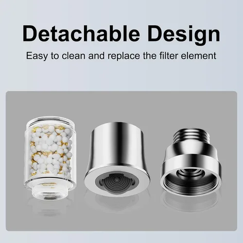 Miniatura 7 de Reemplazo de cabezal de grifo de cocina de metal con filtro, filtro de agua de cabezal rociador desplegable para fregadero, 2 modos de reemplazo