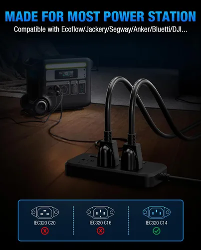 Miniatura 6 de Cable de carga de estación de energía resistente, cable de carga rápida para Jackery Explorer 2000/1500/1000 Pro, Ecoflow Delta/River Series