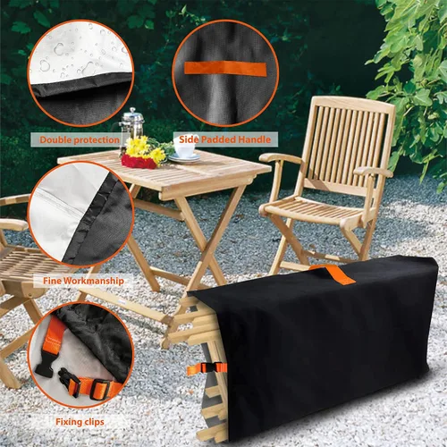 Miniatura 3 de Funda plegable para silla, bolsa de almacenamiento impermeable – Resistente tela Oxford 420D protector de silla con asas, se adapta a sillas