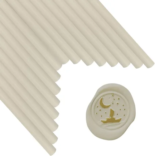 16 barras de sellado de cera blanca leche para pistola de pegamento de 0.44 pulgadas, no tóxicas, flexibles, duraderas, manualidades, arte, boda