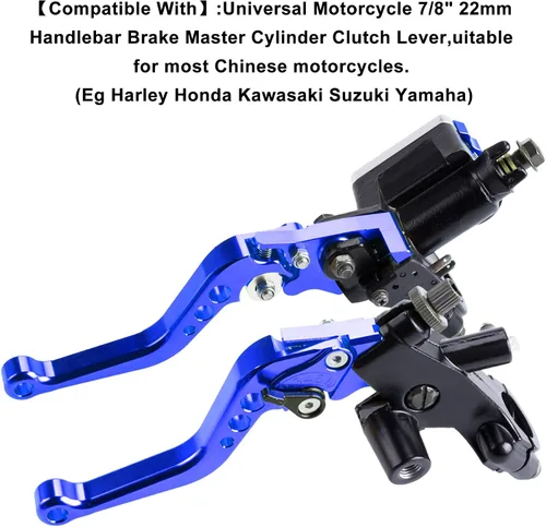 Miniatura 5 de Palancas universales de freno y embrague de manubrio de motocicleta de 7/8 pulgadas 22 mm CNC, juego izquierdo y derecho, compatibles con Harley