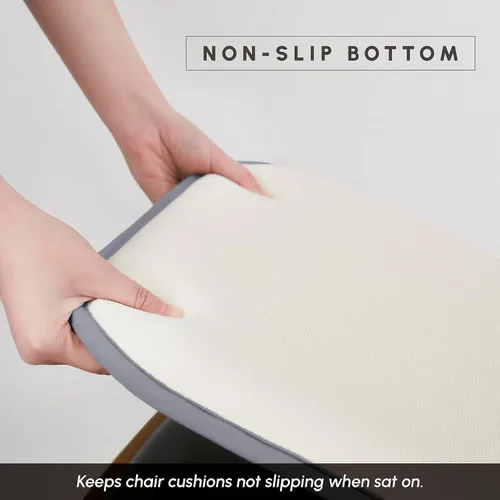 Miniatura 7 de Elegant Comfort Fundas de cojín para silla con lazos y parte trasera de goma antideslizante, espuma viscoelástica gruesa, almohadilla de cojín