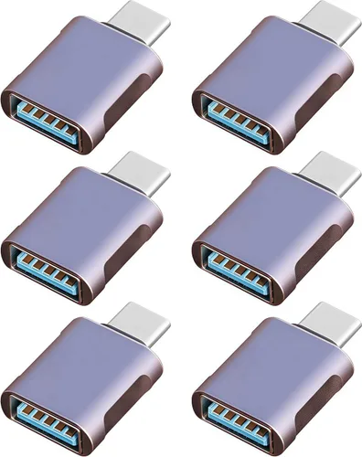 Paquete de 6 Adaptadores Usbc a USB de hasta 10Gbps/120W, adoptadores USA a USB-c, conector USB a USB C, adaptador macho tipo C a hembra para