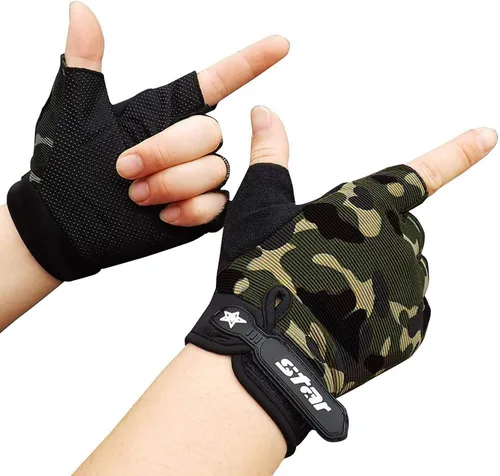 olesa Guantes de ciclismo sin dedos, guantes de ciclismo para hombres, guantes de bicicleta de medio dedo para conducir, ciclismo, montar