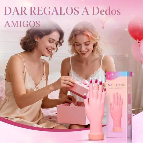 Miniatura 9 de Buqikma Mano de práctica de uñas para uñas acrílicas, mano de maniquí para práctica de uñas, flexible y flexible y flexible para práctica de uñas, 1