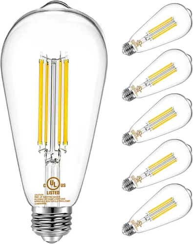 DAYBETTER Paquete de 6 bombillas LED Edison vintage, bombilla LED regulable E26, equivalente a 60 vatios, bombillas de luz LED de filamento antiguo