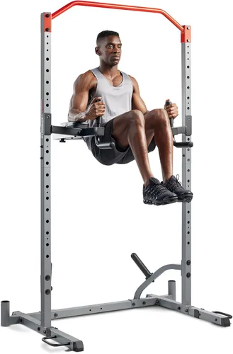 Miniatura 7 de Sunny Health & Fitness Power Cage Squat Rack Upgrade Attachments, Dip Bar, Plate Bar Holder, Belt Squat, J Hook, Lat, Adapter, U Ring, Pull Up Bar