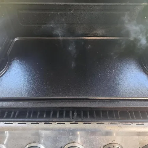 Miniatura 7 de AJinTeby Plancha de cocina de hierro fundido pre-sazonada reversible 2 en 1 de 16 x 24 pulgadas para estufa de gas, carbón, electricidad, propano