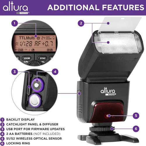 Miniatura 4 de Altura Photo AP-305C Flash para Canon 2.4G E-TTL y disparador manual inalámbrico HSS para Canon EOS R R5 R6 R7 R8 RP 90D 80D 70D SL2 T7I T6 T6I 5D