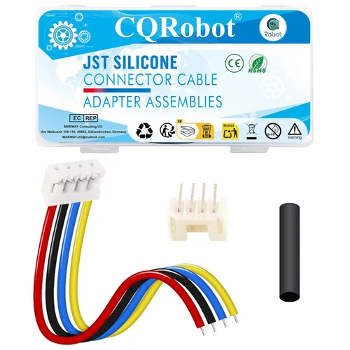 Miniatura 82 de CQRobot JST EL 4.5 mm de paso 2 pines conector electrónico IC macho, enchufes hembra carcasa y kit de terminales de crimpado en T macho/hembra. 50