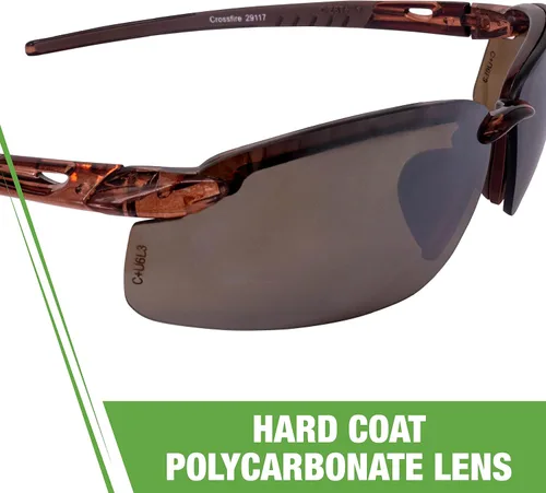 Miniatura 7 de Crossfire ES5 Gafas de Seguridad Premium, Marco Ultraligero y Pieza Nasal Ajustable Lente de espejo marrón