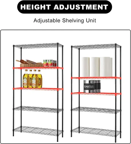 Miniatura 4 de Estantes de almacenamiento, estantería de alambre de 5 niveles y 1250 libras de capacidad, organizador de estantes de metal NSF, altura ajustable