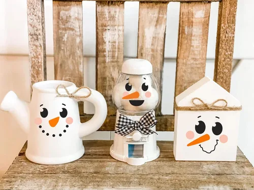 Miniatura 7 de Plantillas de cara de muñeco de nieve de Navidad de 5 pulgadas para pintar en madera, plantillas de dibujo de adornos navideños reutilizables