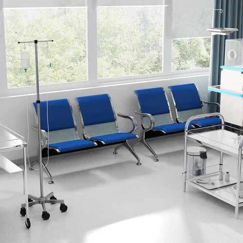 Miniatura 50 de Kinfant Silla de sala de espera de 2 asientos, sillas de recepción de invitados de oficina con respaldo ergonómico, banco de espera de aeropuerto