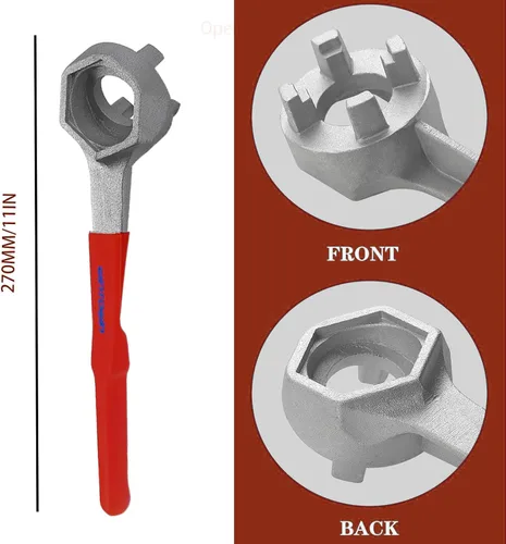 Miniatura 5 de Llave de tambor de aluminio, llave Bung, herramienta de abridor de barril para abrir tambor de 10, 15, 20, 30, 55 galones, se adapta a 2" y 3/4