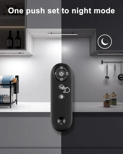 Miniatura 5 de UNO-LK 4500K - Luz LED con control remoto para debajo del gabinete, enchufe regulable de luz diurna blanca 4500 K, paquete de 3 luces enlazables