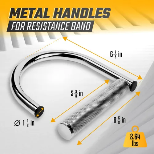 Miniatura 3 de Yes4All 360 Rotation Metal Resistance Bands, Pull Up Handle with Extra-Gripped Knurled Surface, Heavy Duty Industrial Grade Steel Stretch Attachment