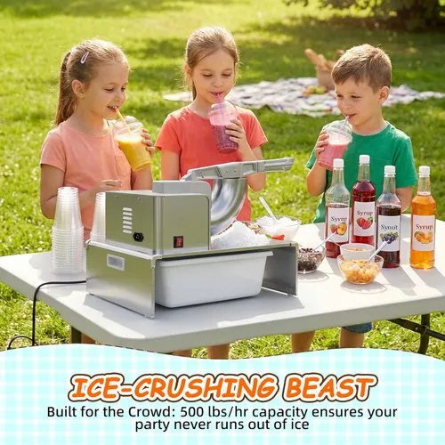 Miniatura 4 de VNN Máquina de hielo afeitado comercial, máquina eléctrica de cono de nieve, adecuada para actividades de fiesta, reuniones familiares, eventos