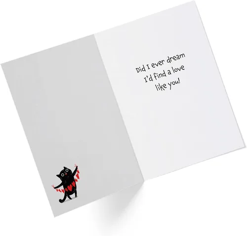 Miniatura 2 de Tarjeta del día de San Valentín de gato negro Para los amantes de los gatos Nine Lives Tarjeta individual de 5 x 7.5 pulgadas con sobre Hecho