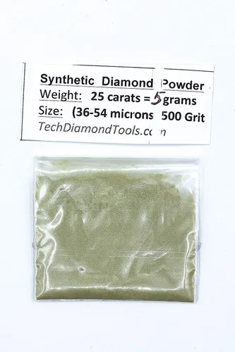 Miniatura 3 de TechDiamondTools Polvo de diamante para pulir vidrio, cuarzo, mármol, piedra, piedra, parabrisas, travertino, grano 500 – 36-54 micrones – 25