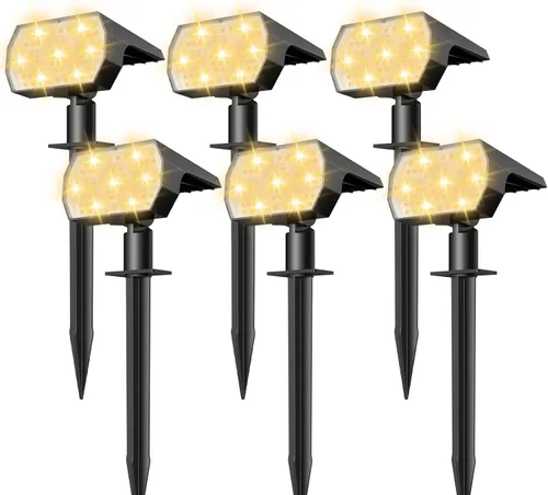 Miniatura 8 de NYMPHY Luces solares para exteriores, impermeables, IP68, 56 LED, 3 modos de iluminación, funciona con energía solar, luces solares para paisaje