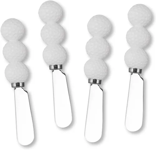 Miniatura 7 de Supreme Housewares Esparcidores de queso de béisbol, asas de resina pintadas a mano con cuchillas de acero inoxidable para untar queso crema