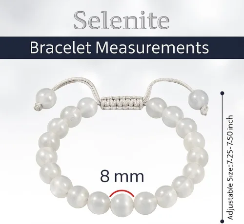 Miniatura 296 de Adjustable Crystal Bracelet – Gemstone Bead Bracelet with Adjustable Macrame String – Chic Gemstone Bracelet for Men and Women – 8mm Round Healing