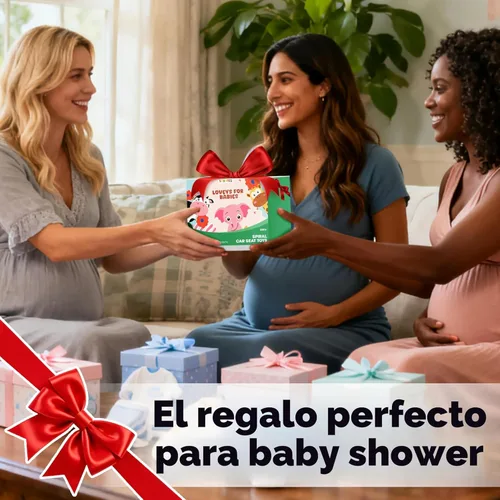 Miniatura 5 de Juguetes de asiento de coche en espiral para bebés niñas de 0 a 6 meses, lindo elefante rosa fresa, regalo perfecto para recién nacidos, artículos
