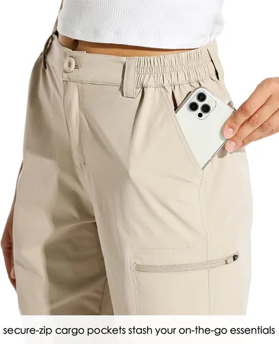 Miniatura 3 de Willit - shorts de senderismo para mujer, de 10 pulgadas, elásticos, para golf, activos, de secado rápido, pantalones cortos de verano