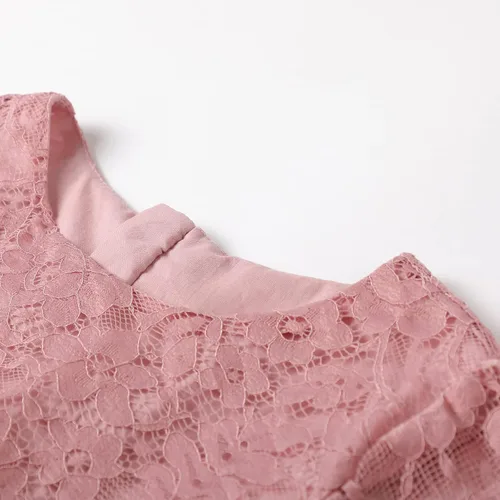 Miniatura 3 de Rysly Vestido largo de encaje para niña, vestido de princesa de tul para fiesta de tutú