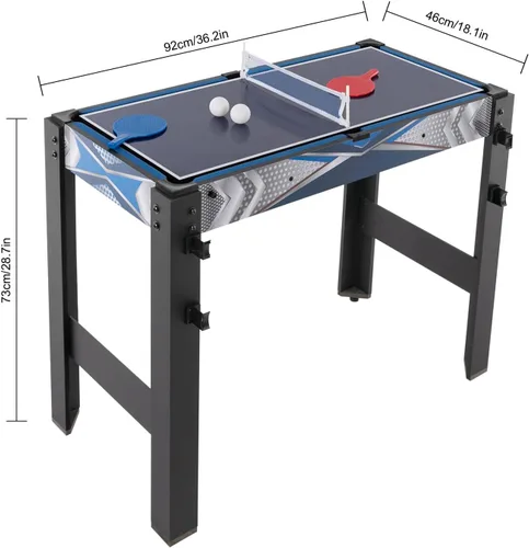 Miniatura 2 de Mesa de juego múltiple 5 en 1, mesa de juego combinada con hockey, billar, ping pong, tiro con arco, baloncesto para el hogar, sala